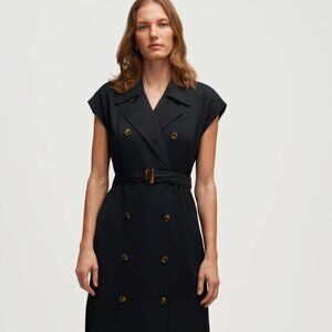 Argent Trench Dress, Black, Size XS